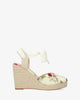 Beige fabric espadrille with jute wedge
