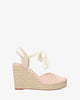 Nude fabric espadrille with jute wedge