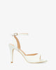 White soft color high-heeled sandals