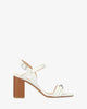 Squared heel sandal in soft white
