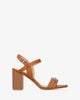 Squared heel sandal in soft brown