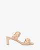 Soft nude mule with a thin block heel