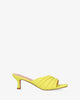 Yellow soft mules with kitten heel