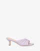 Purple soft mules with kitten heel