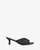 Black soft mules with kitten heel
