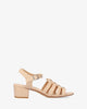Squared heel sandal in nude soft material