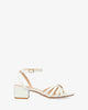 Squared heel sandal in white soft material
