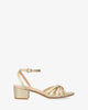 Squared heel sandal in gold soft material