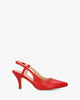 Backless snake red pump