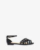 Soft patent black flat sandals