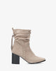 Grey faux suede cowboy high boots