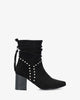Black  faux suede cowboy high boots
