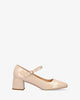 Patent beige faux leather heeled may jane