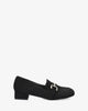 Mocasín con tacón en símil ante negro