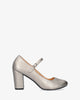 Buty w stylu mary jane z obcasem soft w kolorze srebrnym