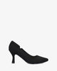 Kitten heeled pumps in faux black suede