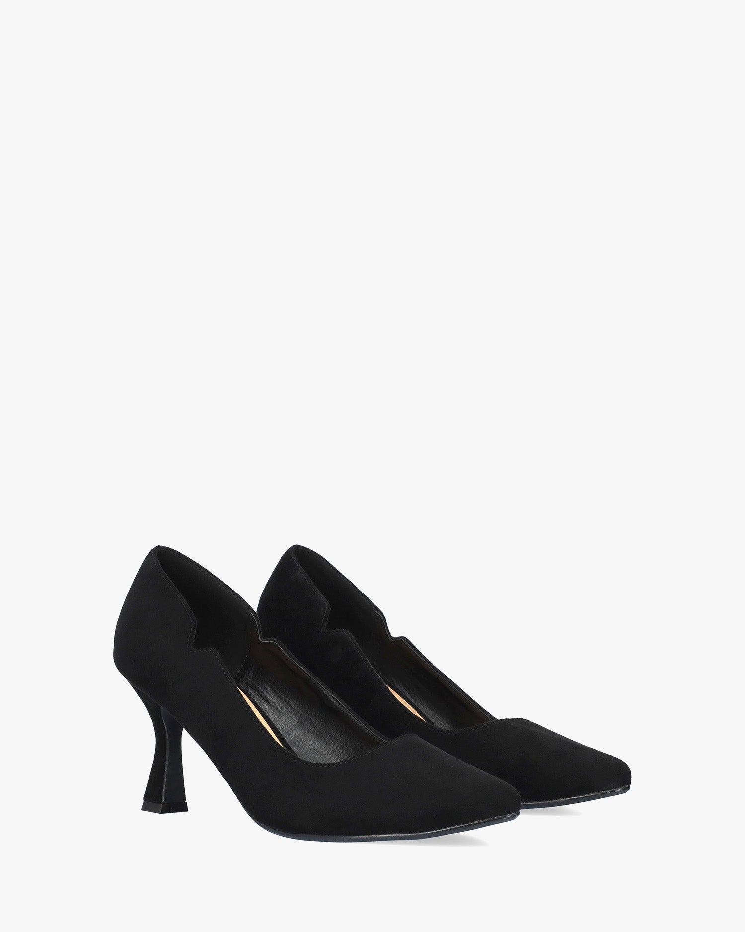 Kitten heeled pumps in faux Black suede 43 Kitten heeled pumps in faux Black suede 43
