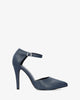 Soft marineblau farbige pumps mit hohem absatz