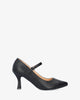 Mary jane with kitten heel in soft black colour