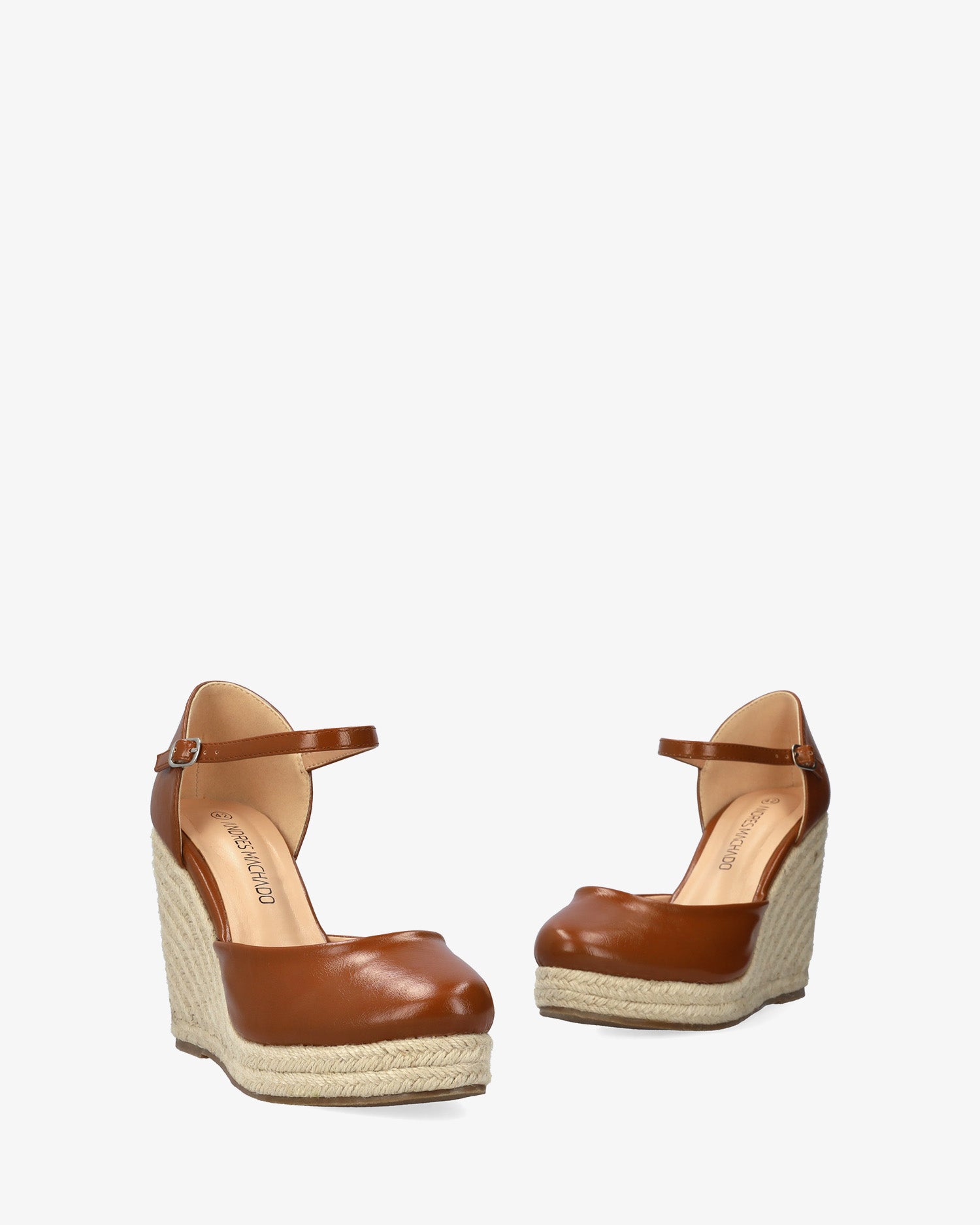 Sandalo in soft marrone con zeppa in iuta