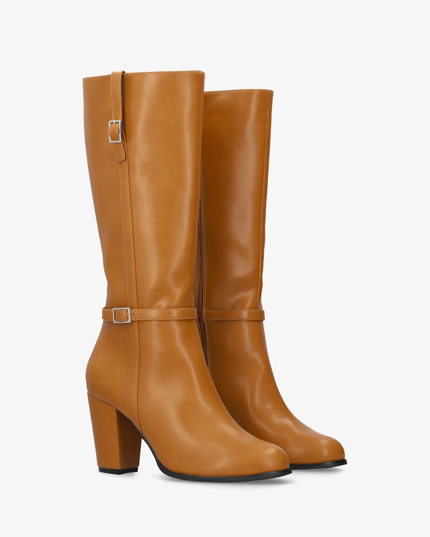 Bota alta en soft camel