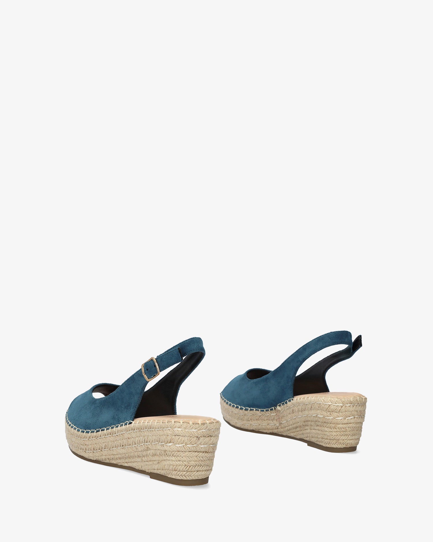 Alpargata de cuña en símil ante azul