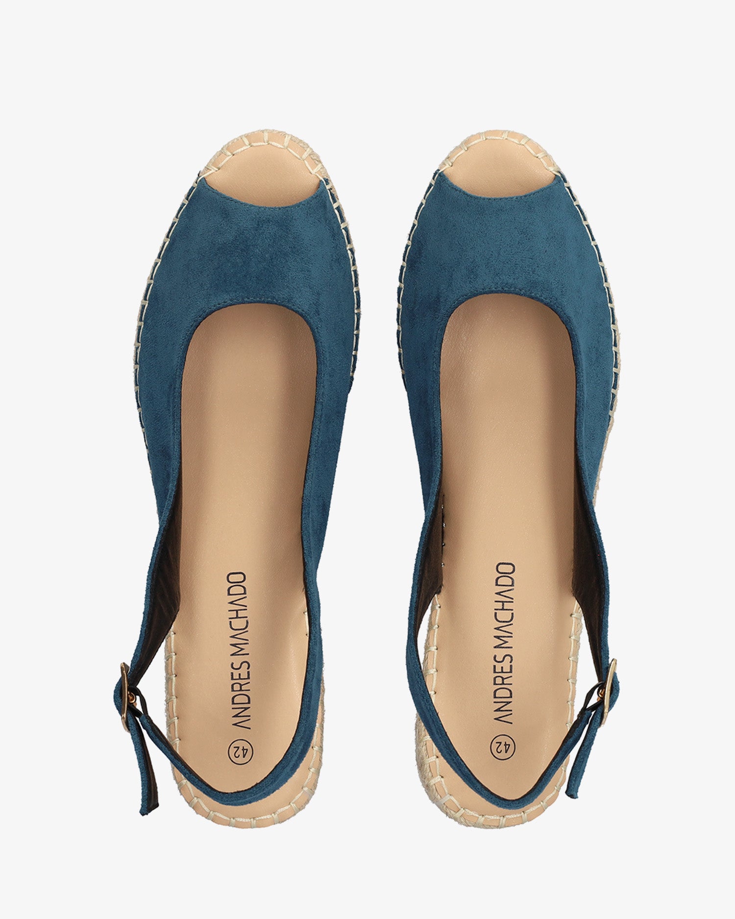 Alpargata de cuña en símil ante azul