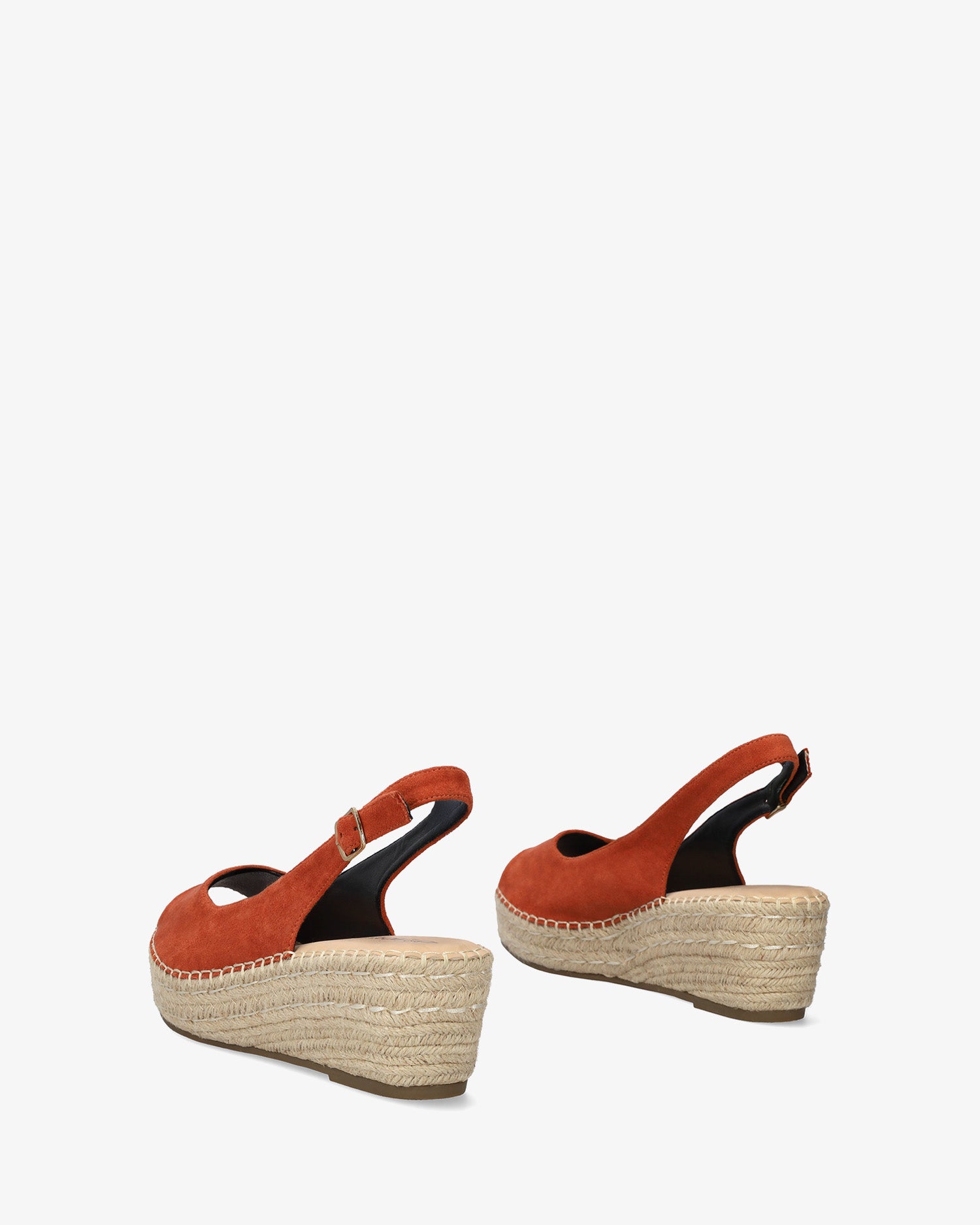 Espadrille compensée en suédine synthétique orange