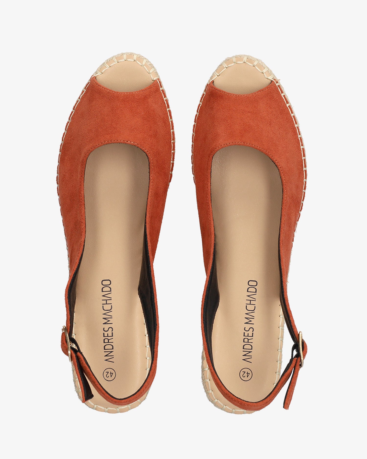 Espadrille compensée en suédine synthétique orange