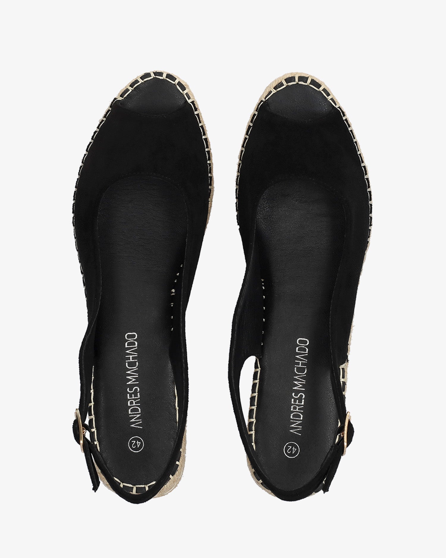 Espadrille compensée en suédine synthétique noir