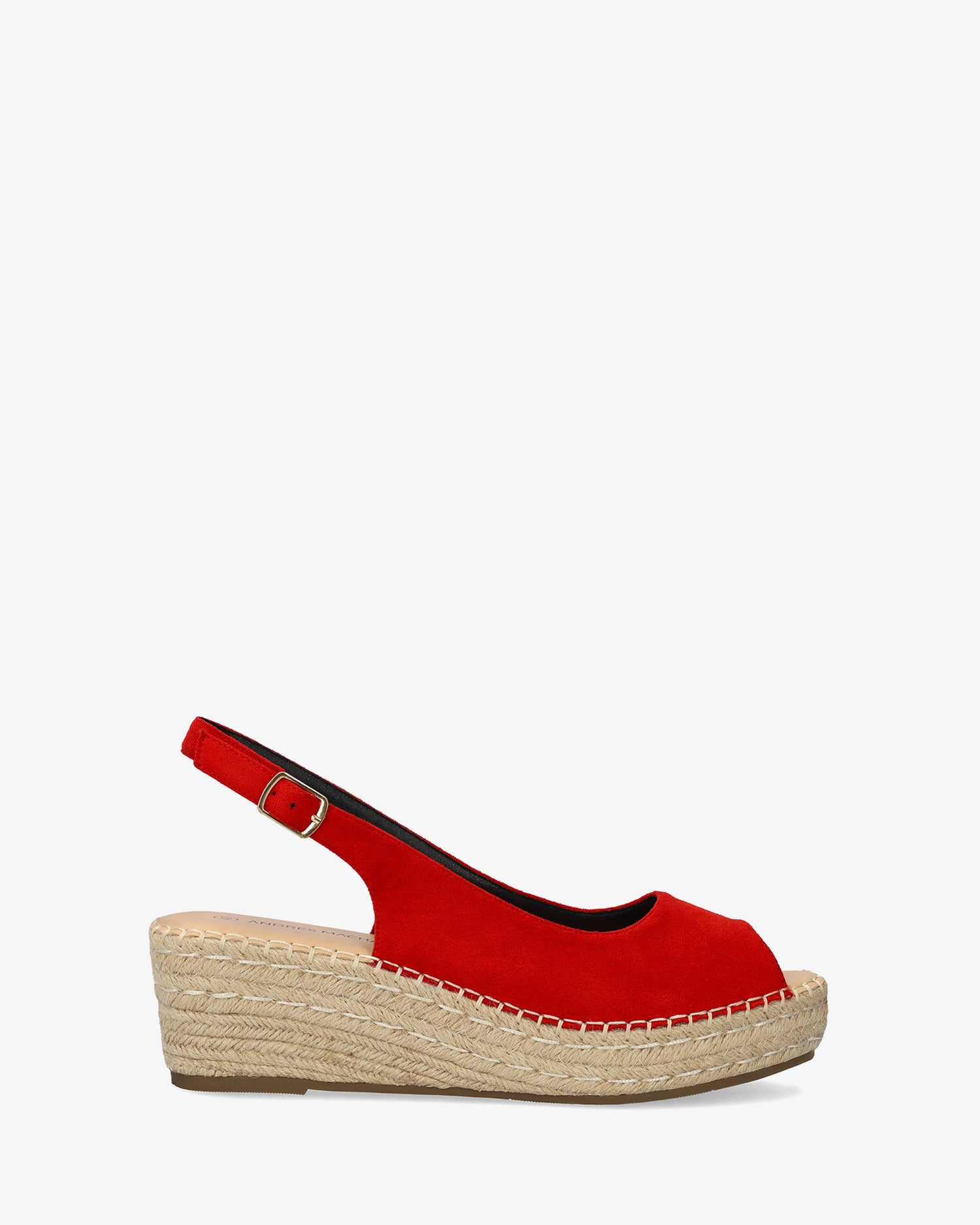 Alpargata de cuña en símil ante rojo