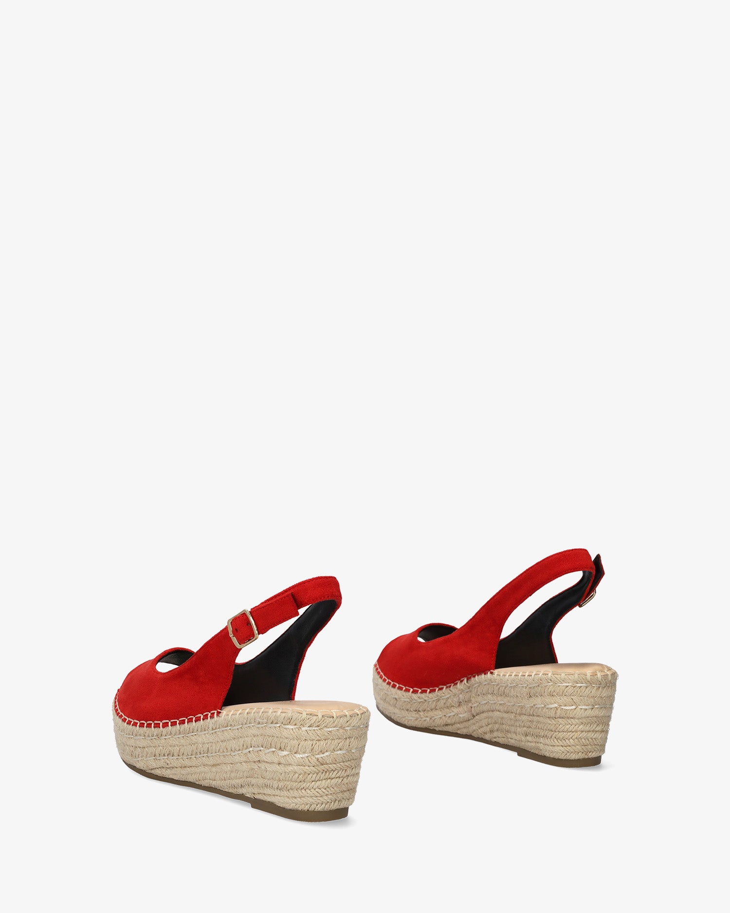 Alpargata de cuña en símil ante rojo