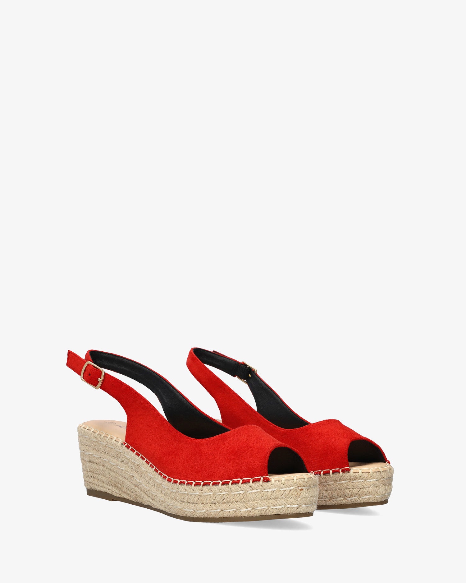 Alpargata de cuña en símil ante rojo