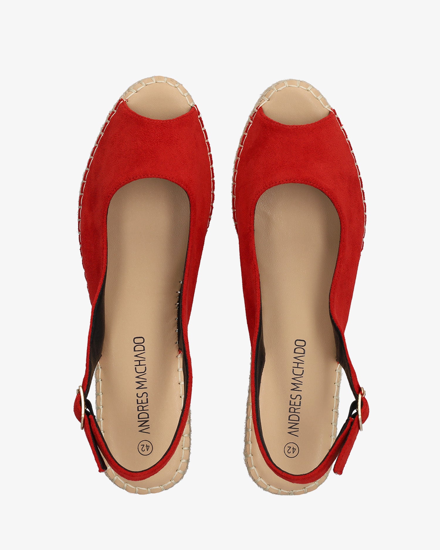 Alpargata de cuña en símil ante rojo