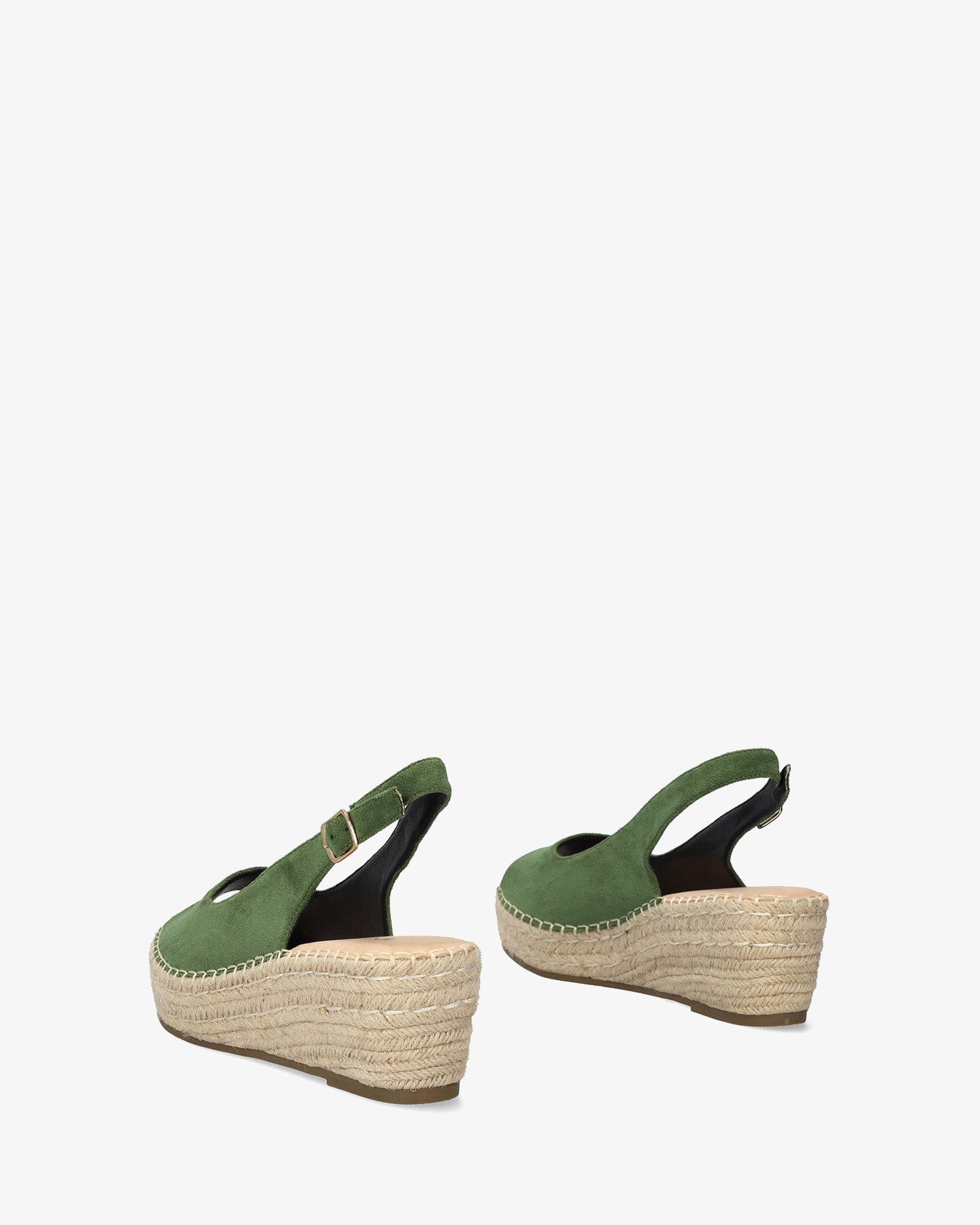 Alpargata de cuña en símil ante verde