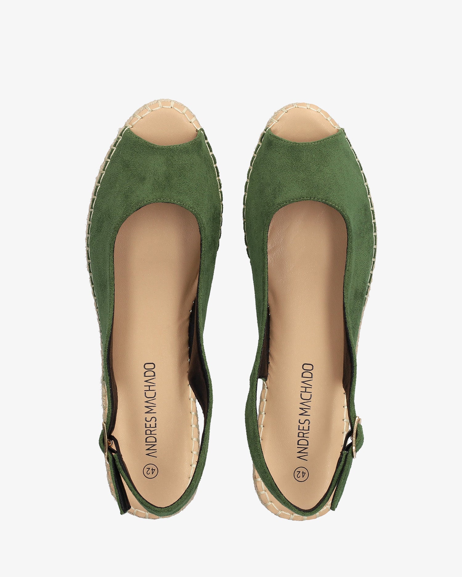 Alpargata de cuña en símil ante verde