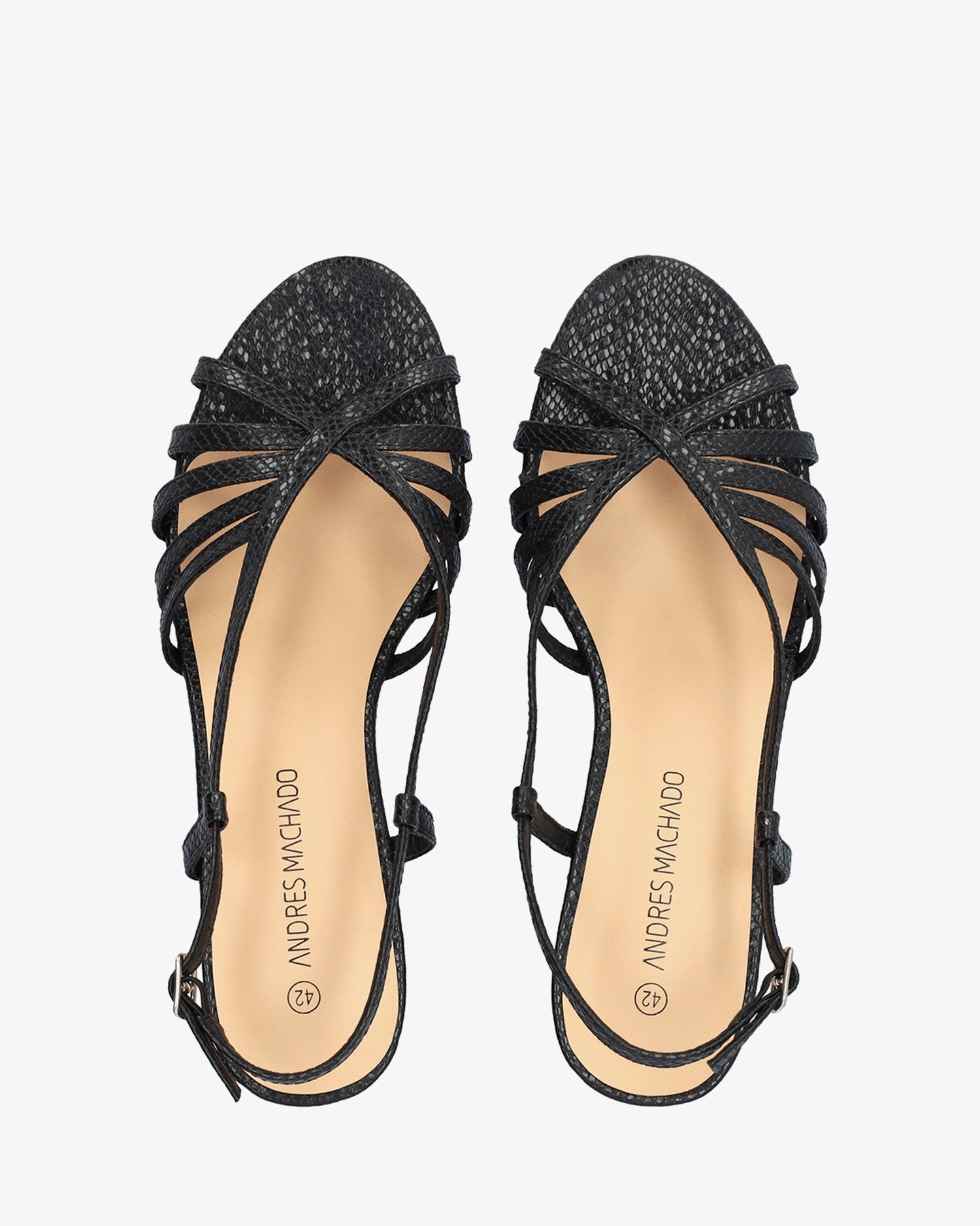 Sandalia destalonada de tacón ancho en soft negro