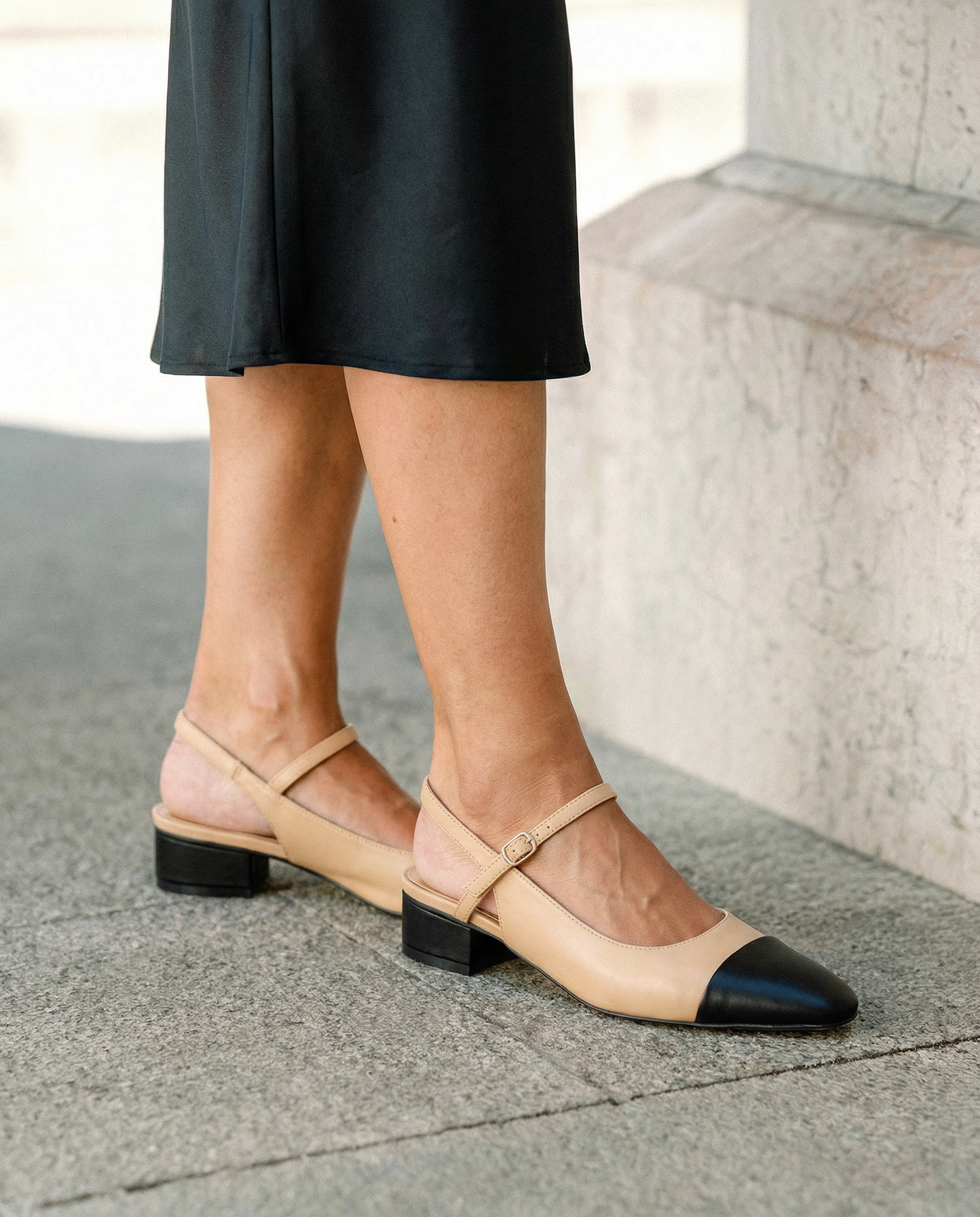 Salón destalonado punta redondeada en soft beige