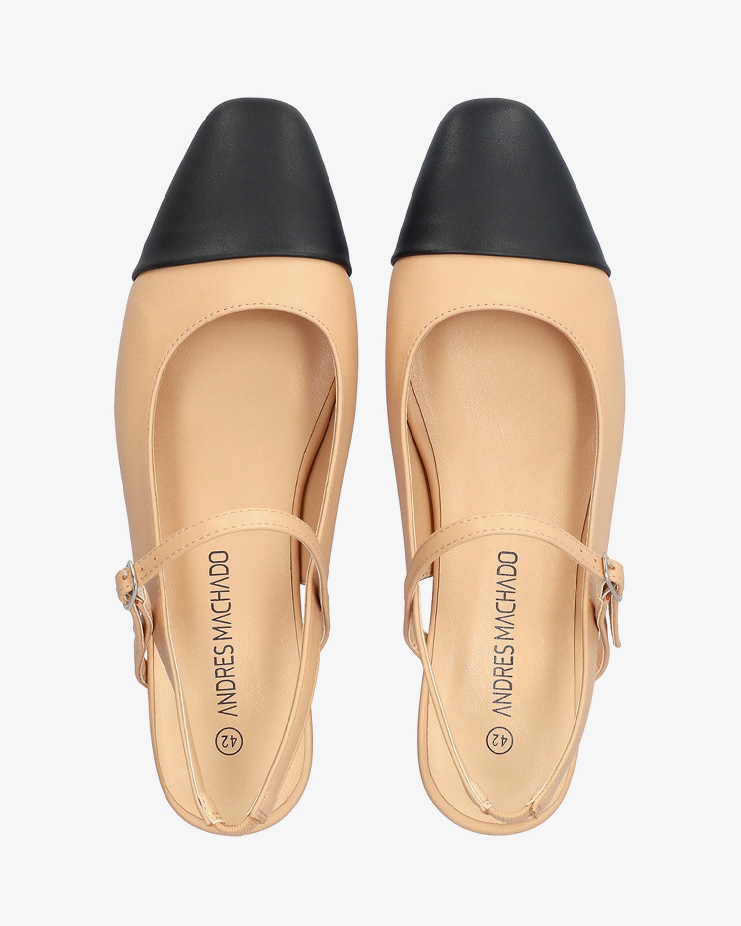 Rounded-toe slingback court shoe in soft beige