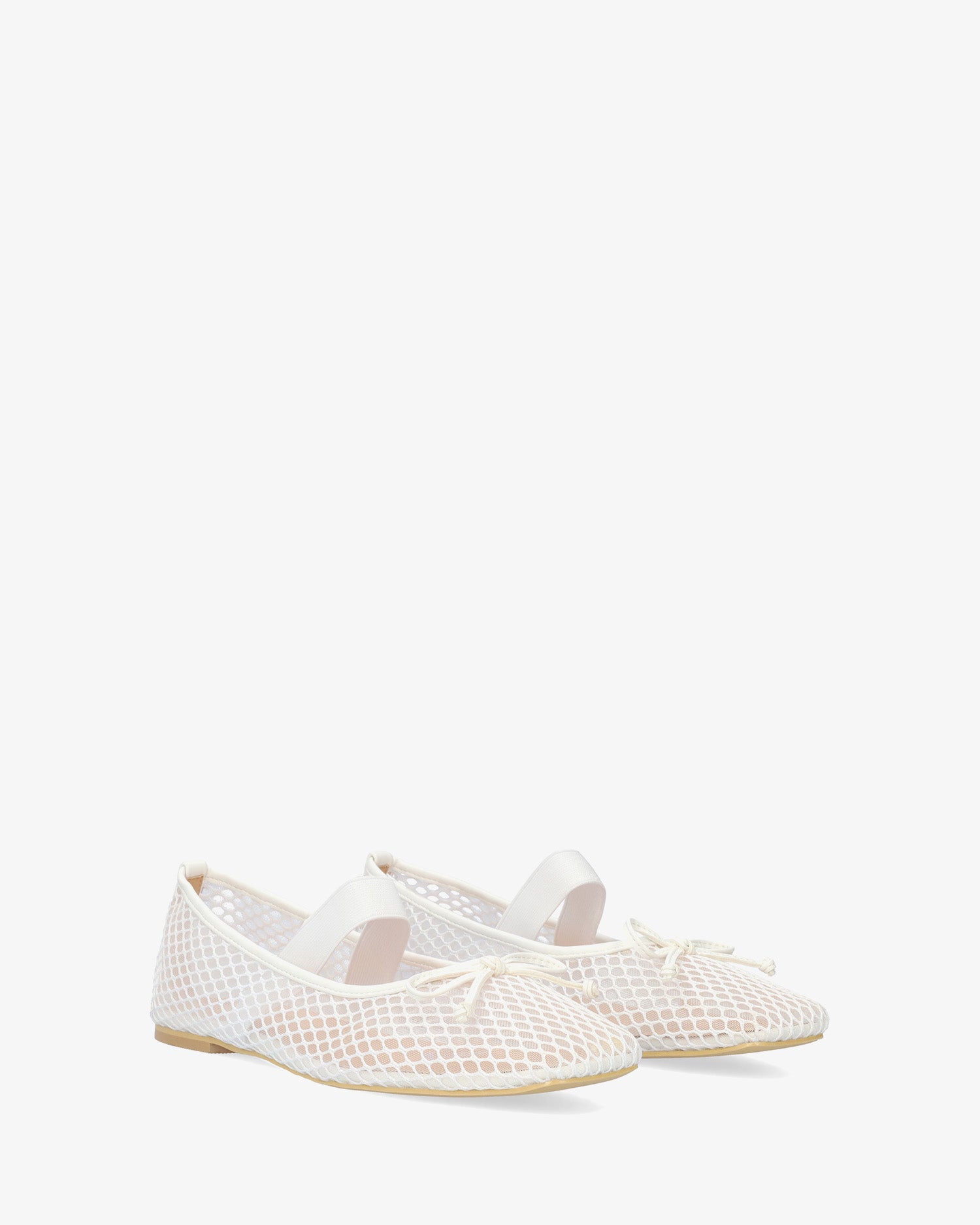 Ballerines plates en maille blanc