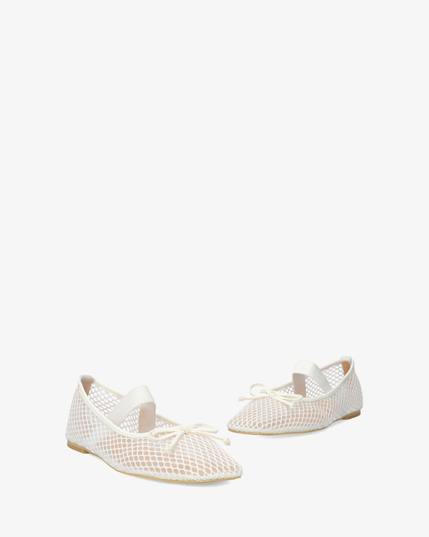 Ballerines plates en maille blanc