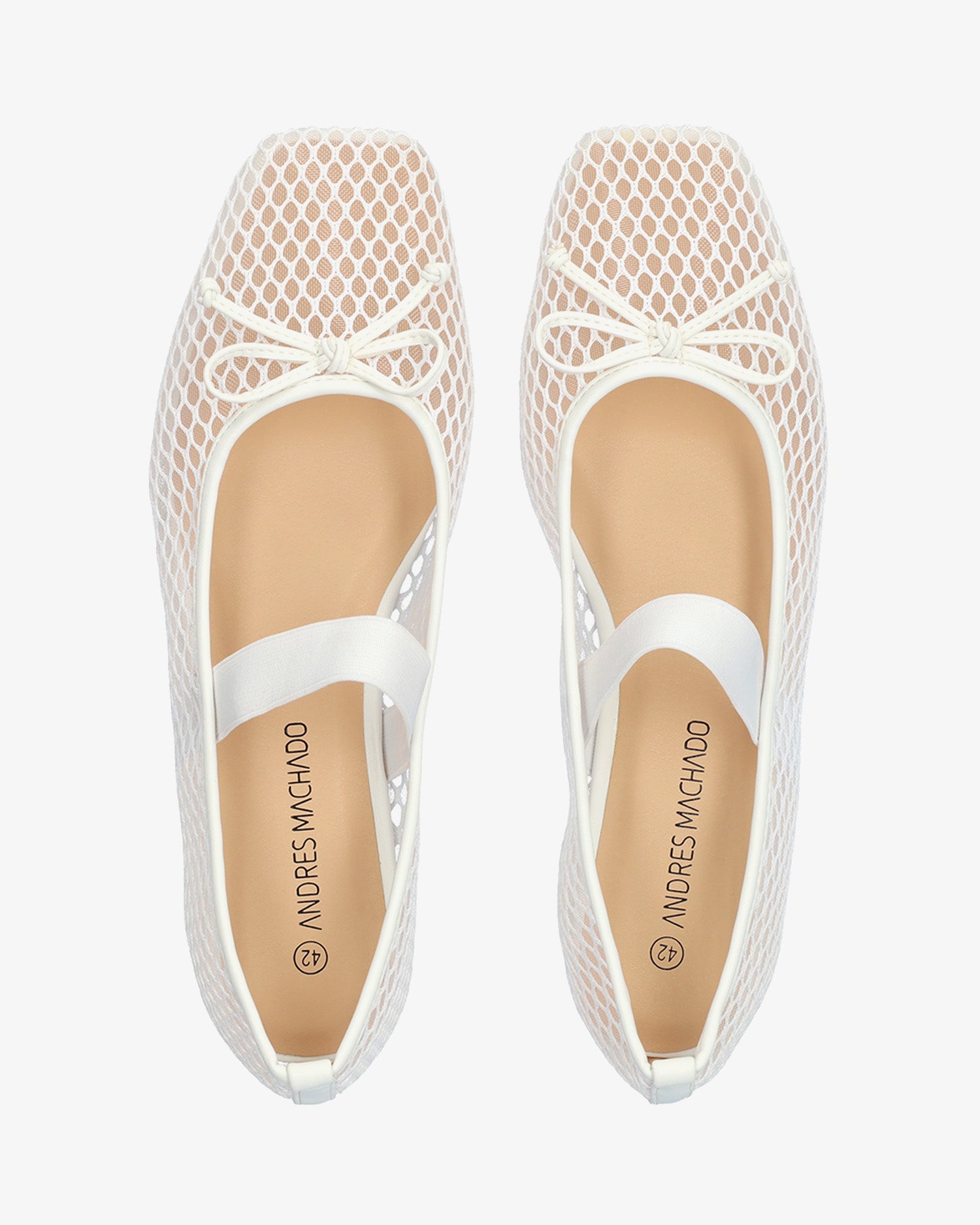 Ballerines plates en maille blanc