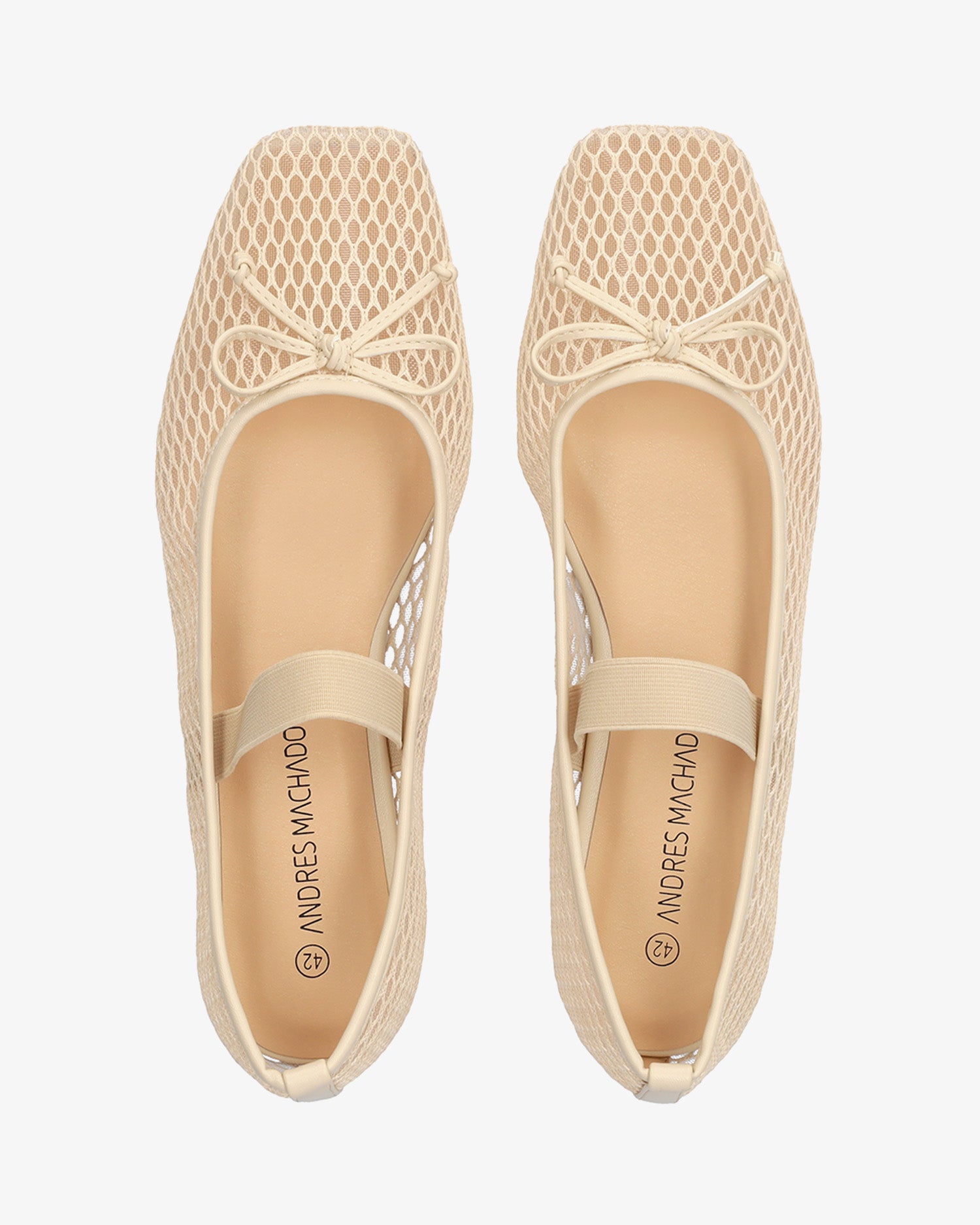 Bailarina plana en rejilla crema