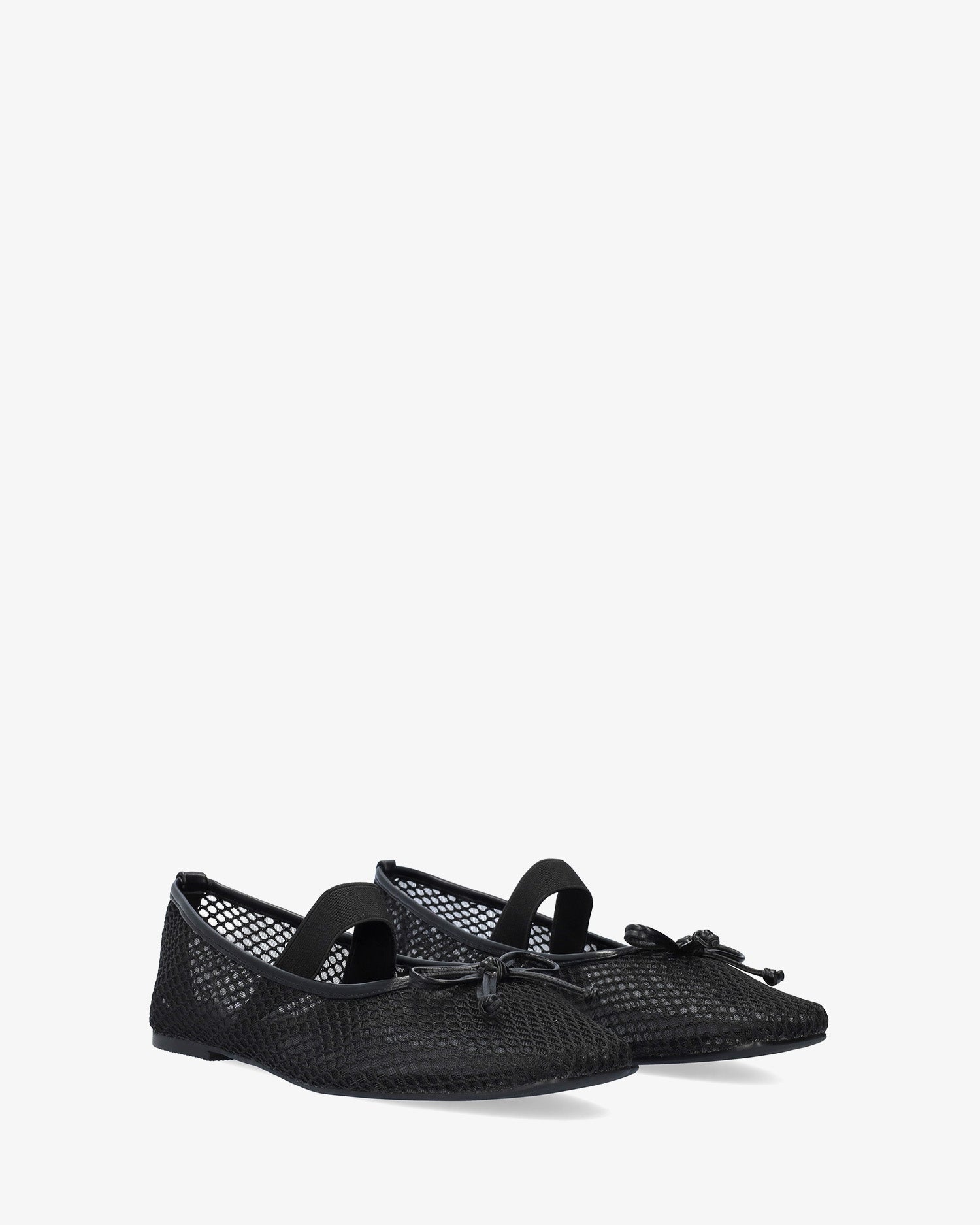 Bailarina plana en rejilla negro