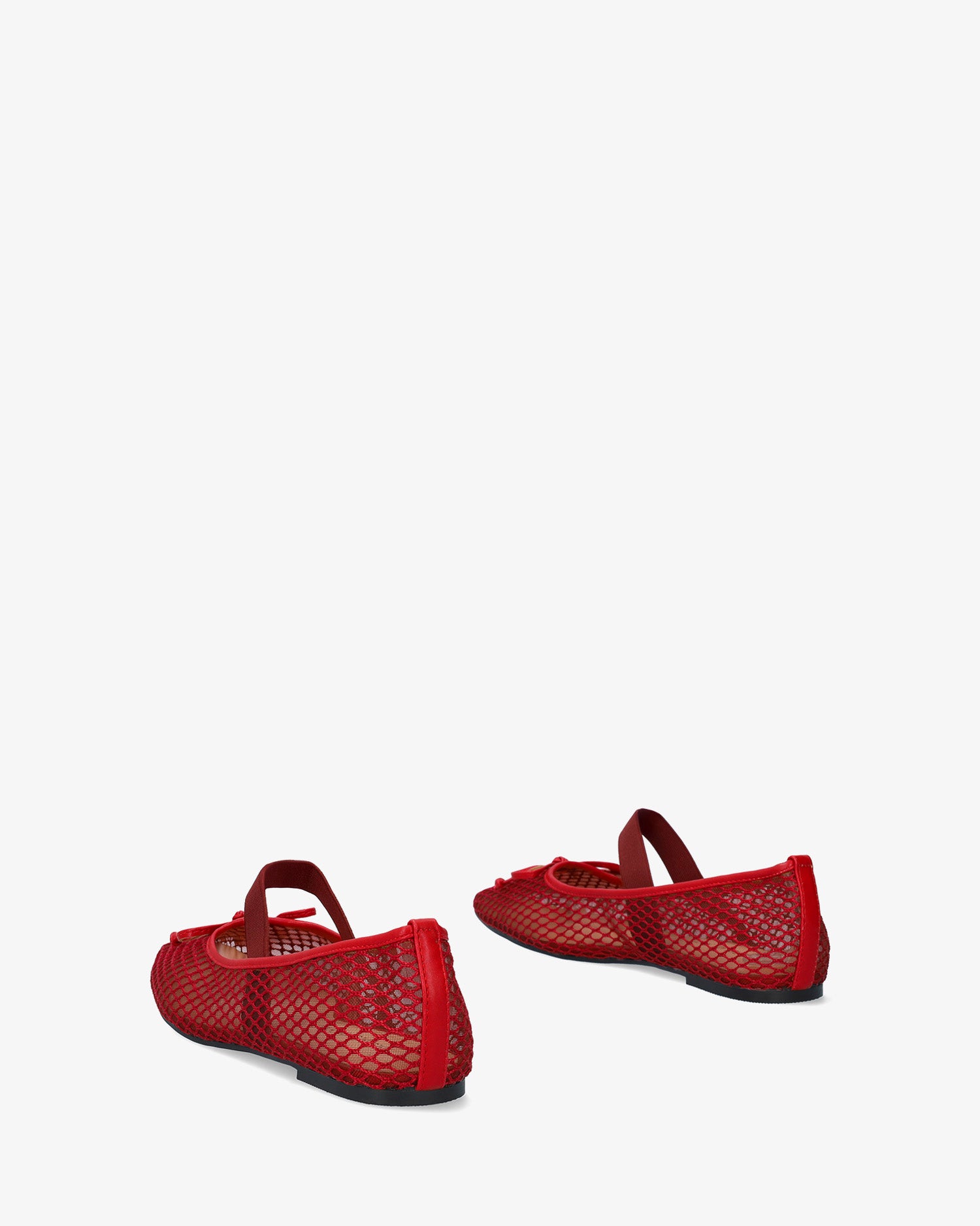 Bailarina plana en rejilla rojo