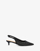 Pointed-toe slingback court shoe black
