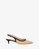 Pointed-toe slingback court shoe in raffia black