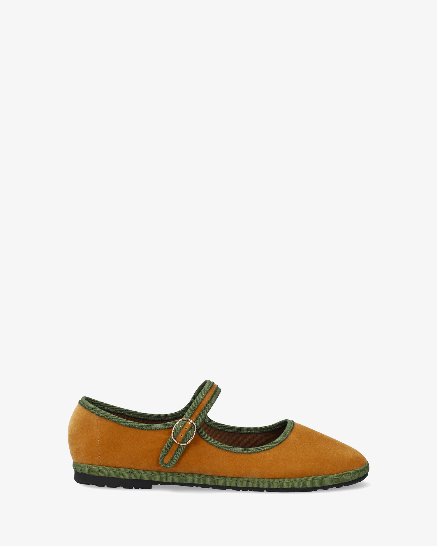 Camel earth velvet ballet flats 