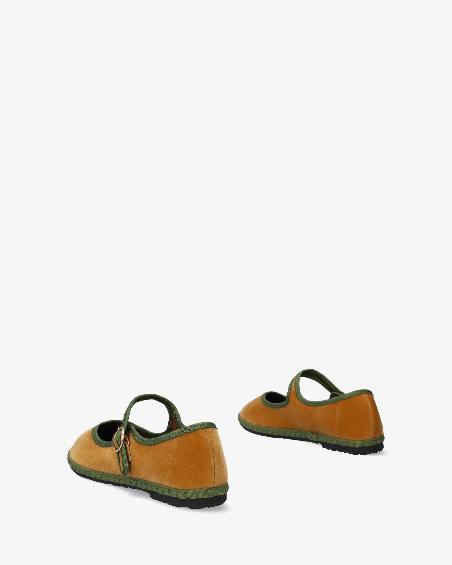 Camel earth velvet ballet flats 