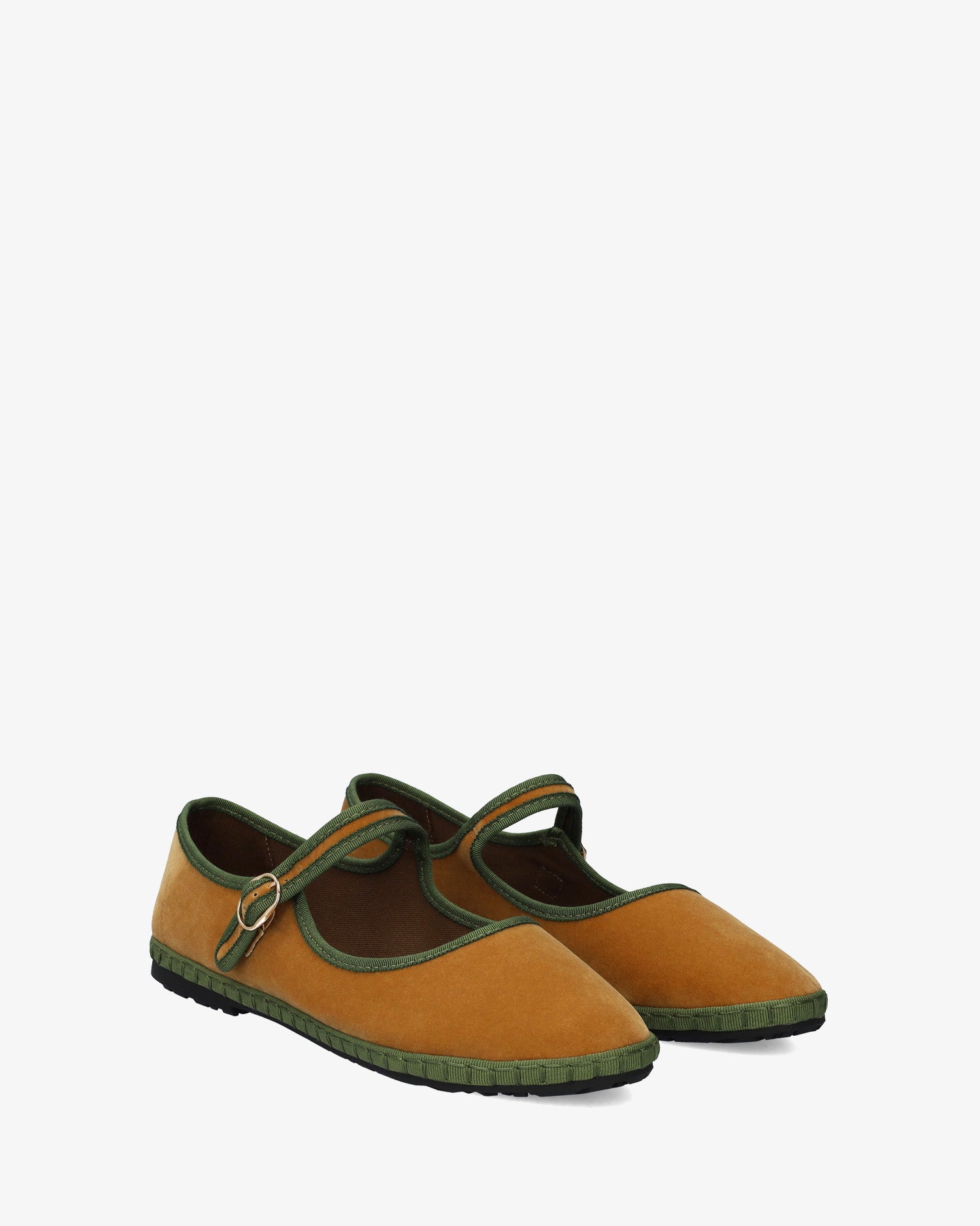 Camel earth velvet ballet flats 